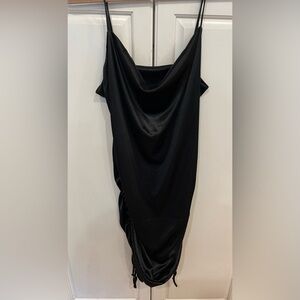 Black silky short dress size large
